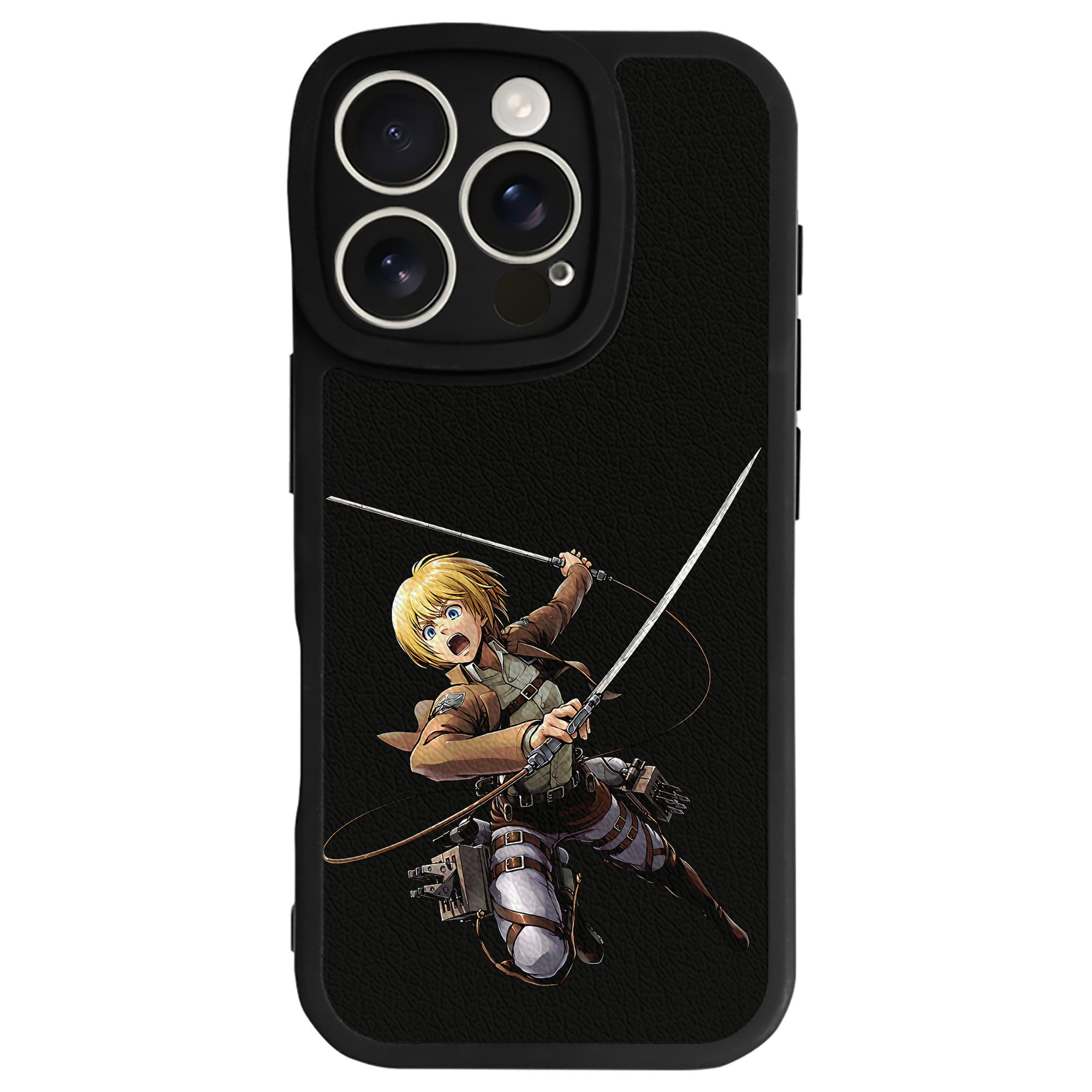 （画像用） 進撃の巨人 アルミン·アルレルト Attack on Titan Armin Arlert 【iPhone 16シリーズ対応】シリコンスマホケース（レザー調） 材質：シリコン